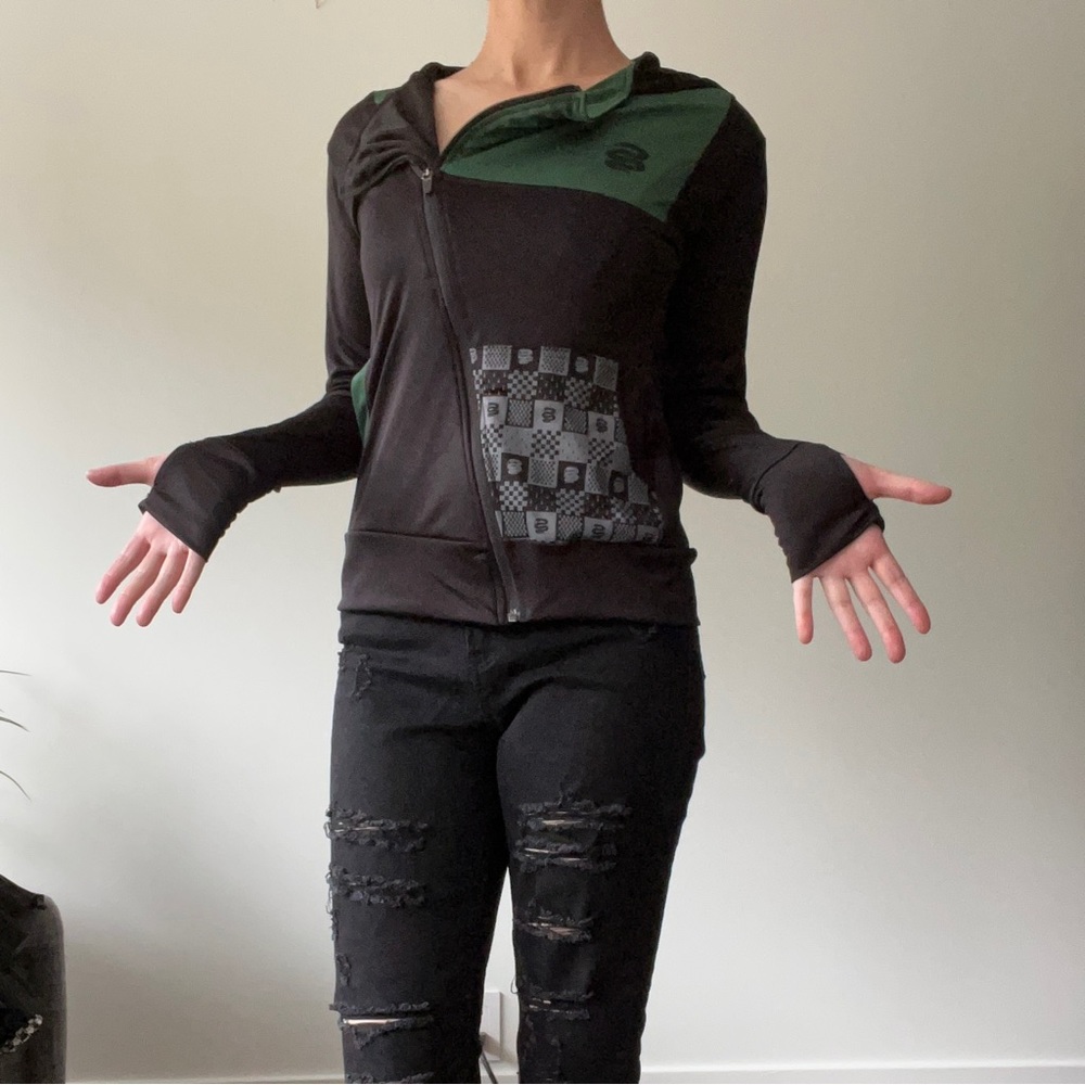Black Slytherin zip up hoodie sz S